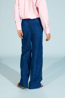 LIMITED EDITION BAGGY SUEDE LEATHER TROUSERS - Zara фото 3