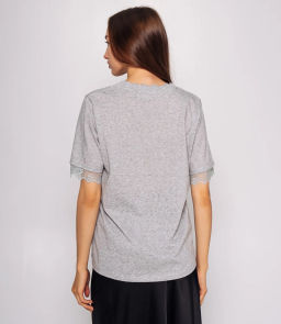 Футболка #КТ25606, серый меланж