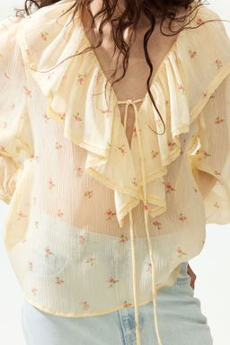Blusa de gasa con efecto arrugado - H&m фото 7