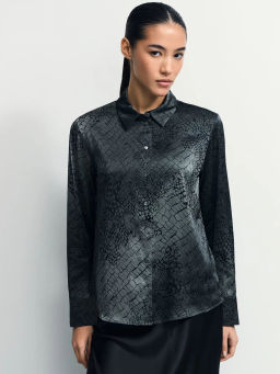 Атласная блузка с принтом / Zarina