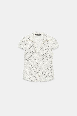 CAMISA ENTALLADA FRUNCES / Crudo / Negro - Zara фото 5