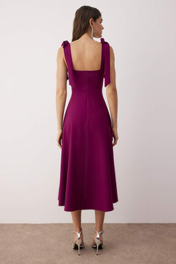 Murdum A-Kesim Ask? Baglama Detayl? Dokuma Midi S?k Abiye Gece Mezuniyet Elbisesi TPRSS24EL00251