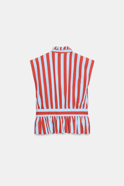 CAMISA RAYAS NUDO MANGA SISA / Raya Roja - Zara фото 8