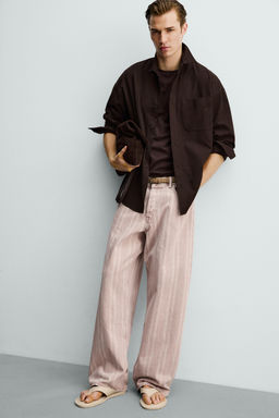 JEANS RELAXED FIT ESTAMPADO RAYAS / Rosa - Zara фото 5