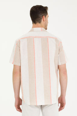 U. S. Polo Assn / Мужская рубашка Camel с коротким рукавом - U.s. polo assn фото 5