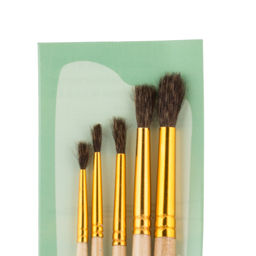 Набор кистей Mr.Painter белка SQR 01-05 5 шт. короткая ручка круглые № 1, 2, 3, 4, 5 фото 3