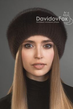 Шапка Оливия норка трикотаж кофе градэ