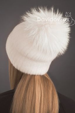 Шапка Буратино норка орнамент жемчуг