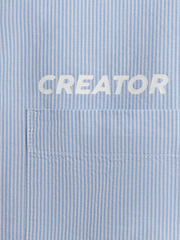 ACOOLA / Сорочка верхняя детская для мальчиков Goraziy1 голубая полоска  фото 5