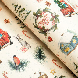 Цена за 2 шт. Бумага упаковочная новогодняя, крафт «Волшебного Нового года!», 70×100 см,1 лист
