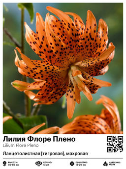 Лилия Flore Pleno (Ланцетолистная тигровая, махровая) - Голландские луковицы фото 2