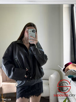 Куртка кожаная бомбер женская - Bruno фото 3