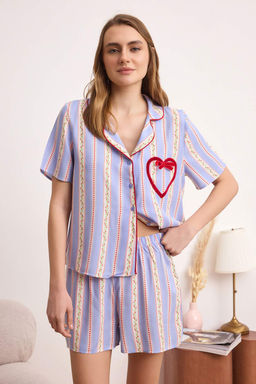 Cok Renkli Bask?l? Shally Dokuma Pijama Tak?m? THMSS26PT00144 - Trendyolmilla фото 2