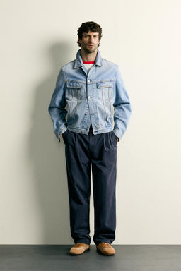 PANTAL?N CHINO RELAXED FIT PLIEGUES / Marino