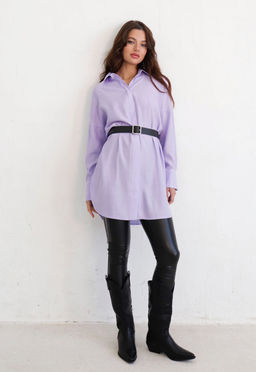 Базовая удлинённая рубашка свободного силуэта - Martichelli фото 27