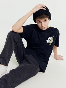 Футболка для мальчиков черная с рисунком тай-дай и печатью - Mark formelle фото 2