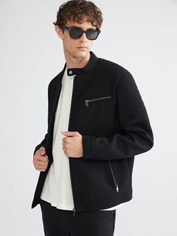Slim Fit Biker Yaka Erkek Mont