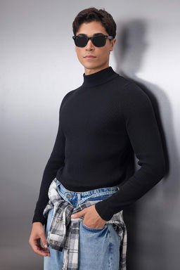 TRENDYOL MAN Ekru Slim Fit Pamuklu Yar?m Bal?kc? Yaka Fitilli Orgu Kazak TMNAW21KZ0568 - Trendyolmilla фото 93