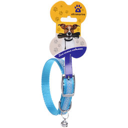 Цена за 4 шт. Ошейник нейлоновый "Калипсо" 1,5*38см с колокольчиком, цвет голубой Ultramarine