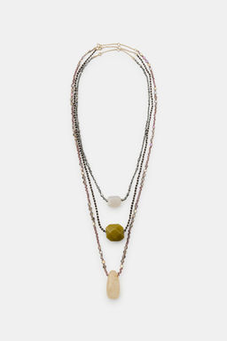 PACK 3 COLLARES ABALORIOS PIEDRAS / Multicolor - Zara фото 3