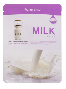 Маска тканевая с молочными протеинами FARMSTAY Visible Difference Mask Sheet Milk, 23ml