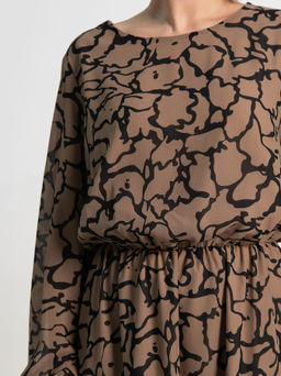 Платье Идиллия (бежево-черное) П15378-16М