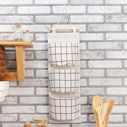 Органайзер подвесной с карманами Доляна Клетка, 3 отделения, 5719 см, цвет белый