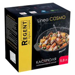 Кастрюля с антипригарным покрытием Cosmo 5,8л, д17,5см, h28см, s3,8мм, дно s4,5мм, стеклянная крышка с пароотводом, эргономичная ручки, литой алюминий, цветная коробка, Regent (Китай) - Домашняя мода фото 7
