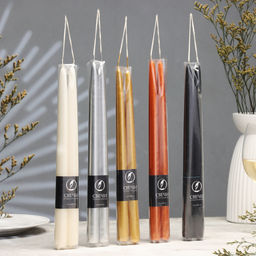 Набор свечей античных ручной работы, 2×30 см, 10 ч, 73 г, 2 шт. золото