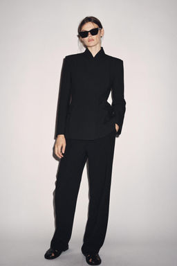 ZW COLLECTION HIGH-WAIST TROUSERS WITH ZIP