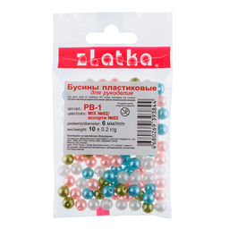 Бусина Zlatka MIX пластик PB-1 6 мм 10 х 10 г  0.2 г №02 ассорти - Preciosa фото 3