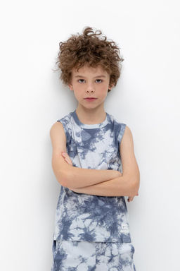 Crockid _ КР 302042/серый рассвет,тай-дай к468 майка для мал