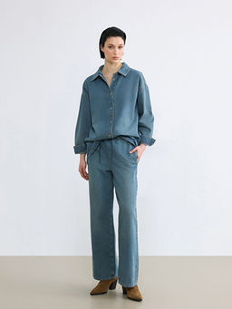 Рубашка Без бренда Oversize Kad?n Jean G?mlek женская джинсовая оверсайз