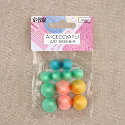Цена за 3 шт. Набор заглушек для спиц, d=1.8 / 1.3 см, 12 шт., разноцветный