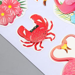 Наклейка бумага «Фламинго и тропики», 28.5×10.5 см