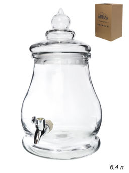 Банка с краном 6,4 л / 35839-11 /уп 6/БЕЗ КРЫШКИ