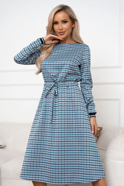 Платье Open Style 6354 зеленый/синий