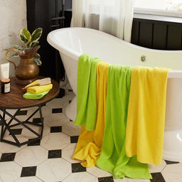 Полотенце махровое Экономь и Я 70*140 см, цв. зеленый, 100% хлопок, 320 гр/м2  фото 7