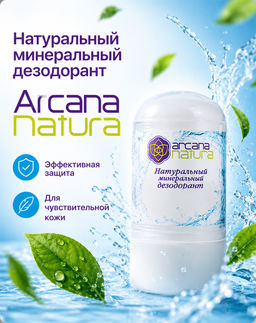 Arkana Natura Натуральный минеральный дезодорант, 60 г