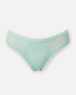 Бирюзовые трусы-бразильяно из кружева - Deseo фото 2