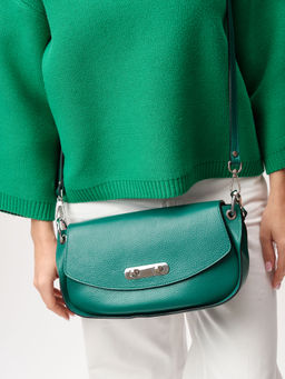 Кожаная сумка Azaro 30645 зеленый изумруд