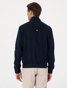 Lacivert Hakim Yaka Keten Mevsimlik Mont - Pierre cardin фото 5