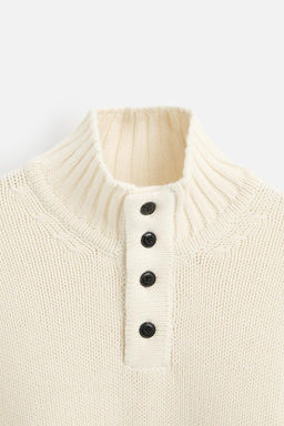 COTTON-WOOL BLEND BUTTON-UP SWEATER - Zara фото 9