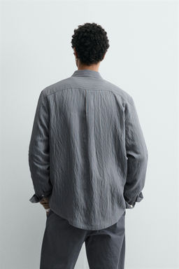 CAMISA FLUIDA RAYAS / Azul lavado - Zara фото 3