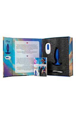 Анальная вибровтулка LEroina APP CLOSS с управлением от приложения и пульта, силикон, синий, 10,5 с