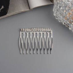 Цена за 2 шт. Гребень для волос QF «Медея», набор 2 шт., классика нить, 5×4 см, серебро