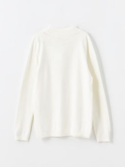 Dik Yaka Basic Uzun Kollu K?z ?ocuk Triko Kazak - Waikiki фото 2