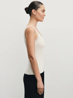 Топ с кружевной обработкой из вискозы / Zarina  фото 4