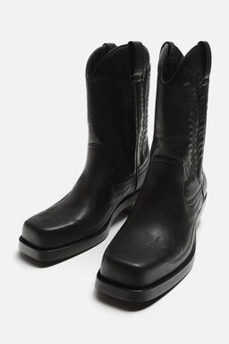 COWBOY BOOTS WITH TOPSTITCHING - Zara фото 2