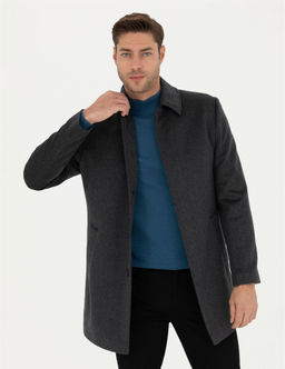Antrasit Y_n Kar___ml_ Slim Fit Ka_e Kaban